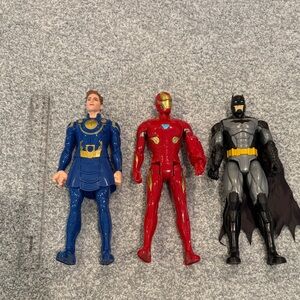 Superhero Figures of Ikaris from Hasbro Marvel The Eternals,Iron man, and Batman